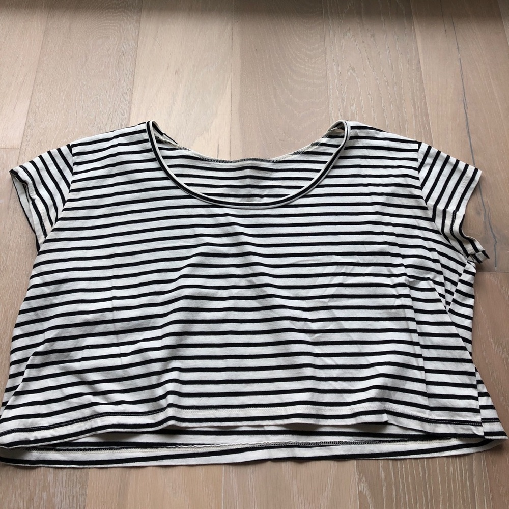American apparel striped crop top